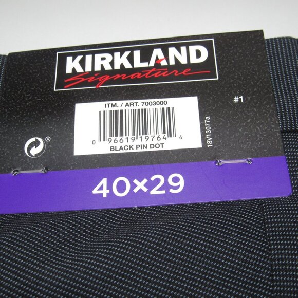 NWT KIRKLAND SIGNATURE Black Pin Dot Men’s Flat Front Pants Size 40 x 29 - Picture 6 of 6
